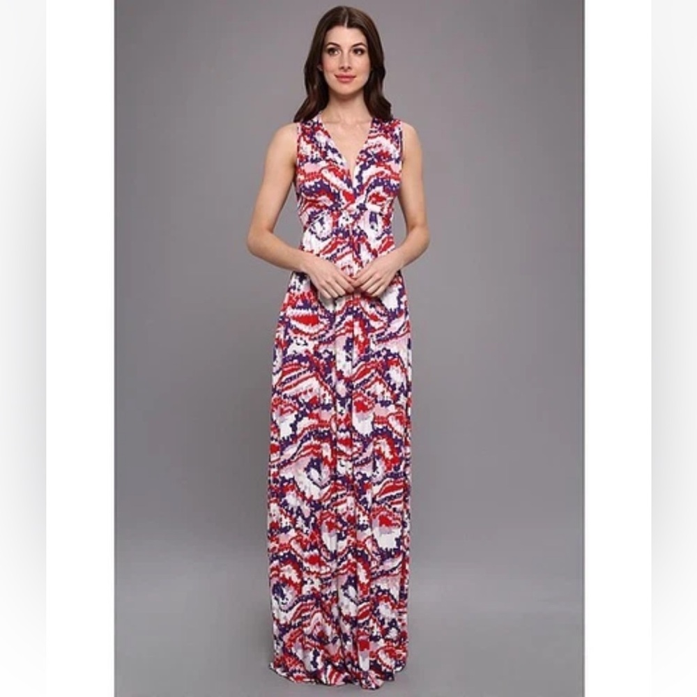Rachel Pally Sleeveless Caftan Maxi Dress - Sz XS 'Jacaranda' Print NEW